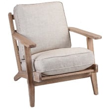 Coila Solid Oak & Linen Leisure Armchair